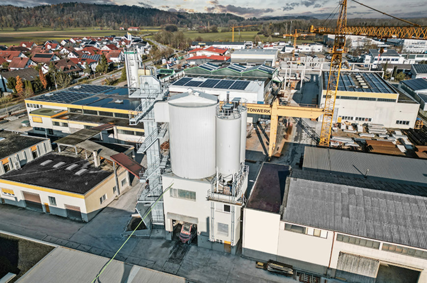Liebherr mixing tower supplies quality concrete for crane ballast weights